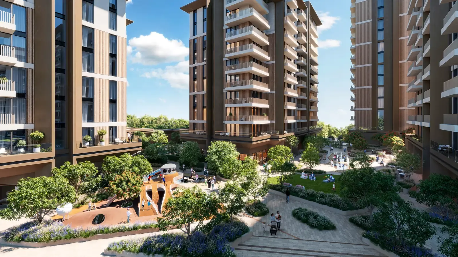 Landscaped Gardens - Serene courtyards with lush lawns